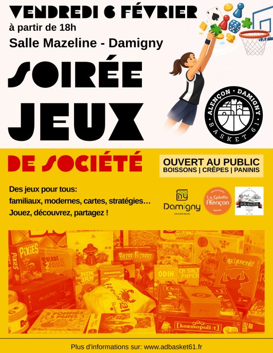 🏀🎲 Soirée Jeux de Société – Vendredi 6 février